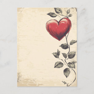 Cartão Postal Letra Vintage Love