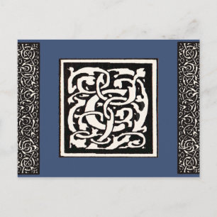 Cartão Postal Letra Vintage Monograma C Art Nouveau