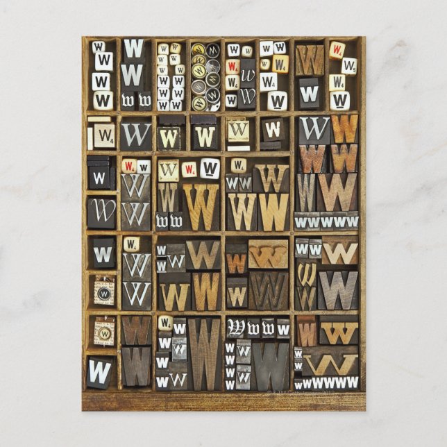 Cartão Postal Letra W (Frente)