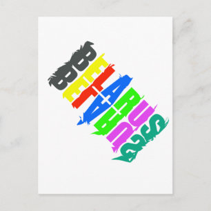 Cartão Postal Letras Alegres Coloridas da Bielorrússia