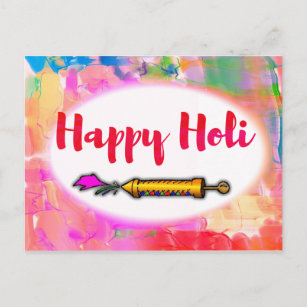 Cartão Postal Letras Coloridas de Letras Modernas Pichkari Happy