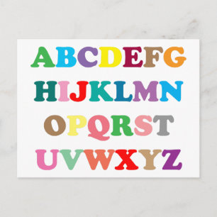 Cartão Postal Letras coloridas do ABC
