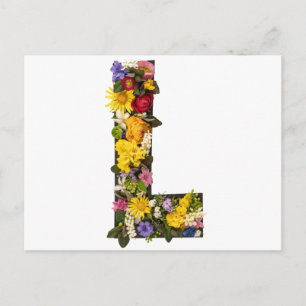 Cartão Postal letras do alfabeto flores 