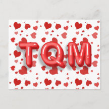 Letras TQM 3d de Confetti do Coração Vermelho