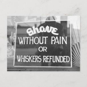 Cartão Postal Letreiro de Barbearia, 1942