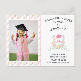 Cartão Postal Letreiro de jardim de formatura com monograma de a