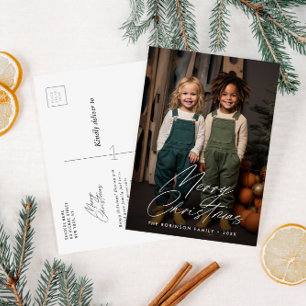 Cartão Postal letreiro de script elegante natal