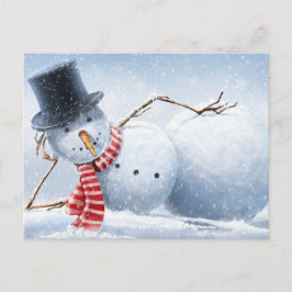 Cartão Postal Let's Chill Sexy Snowman Holiday Postcard