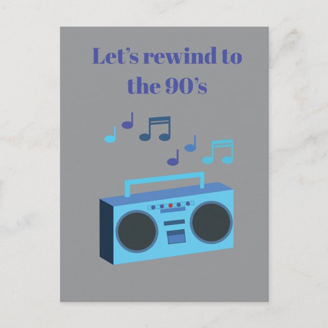 Cartão Postal Let's rewind to the 90's (Frente)