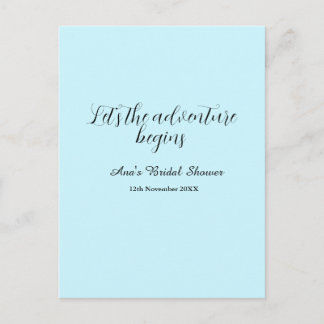 Cartão Postal lets the adventure begins bridal shower add name d
