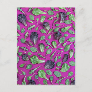 Cartão Postal Lettuz Greens em Roxo