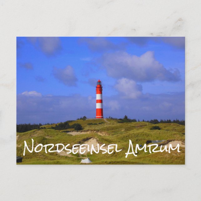 Cartão Postal Leuchtturm, Nordseinsel Amrum (Frente)