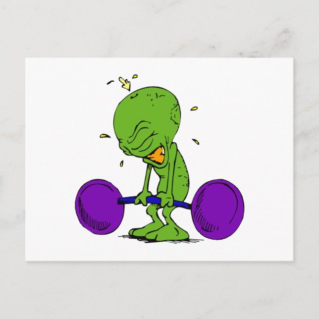 Cartão Postal Levador de Peso Alien (Frente)