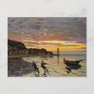 Cartão Postal Levando um Barco Ashore, Honfleur