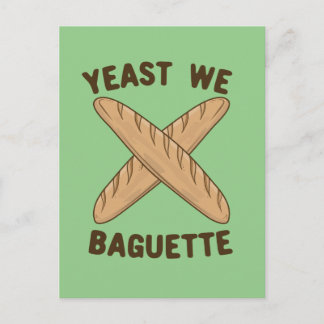 Cartão Postal Levedura, Baguete, Pão De Pão Francês Engraçado