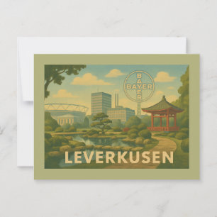 Cartão Postal Leverkusen Alemanha Cidade Arte