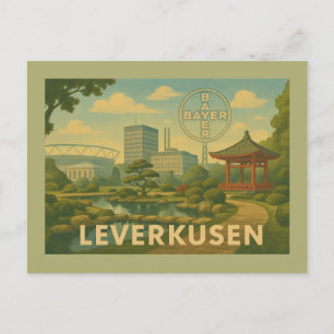 Cartão Postal Leverkusen Alemanha Cidade Arte