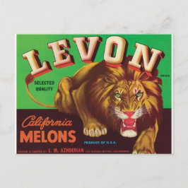 Cartão Postal Levon Melons Tiger Los Banos Blythe California Art
