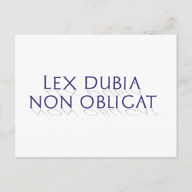 Cartão Postal lex dubia non obrigat (Frente)
