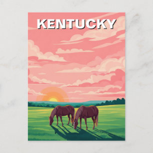 Cartão Postal Lexington Kentucky Postcard Horse Fazenda