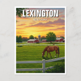 Cartão Postal Lexington Kentucky Postcard Horse Fazenda
