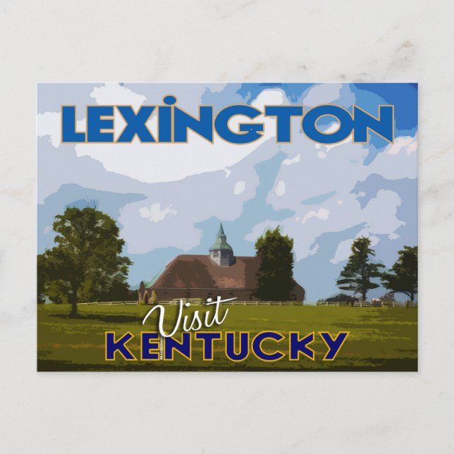 Cartão Postal Lexington, Visite Kentucky... (Frente)