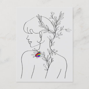 Cartão Postal LGBT Butterfly Girl, Bonito Girl, Best LGTB Posta