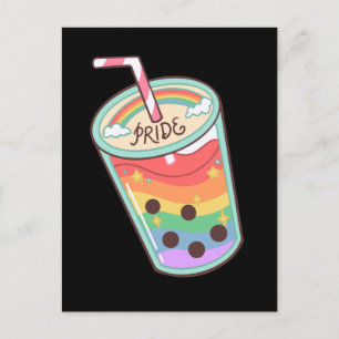 Cartão Postal LGBT+orgulho. Aperto de amor no arco-íris.