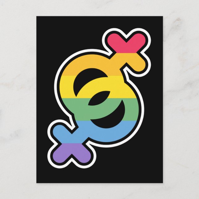 Cartão Postal LGBT+Orgulho. Arco-íris. Pôster (Frente)