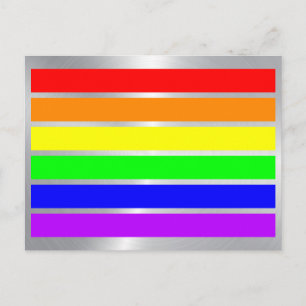 Cartão Postal LGBT Orgulho gay Arco-íris Cores de sinalizador Gl