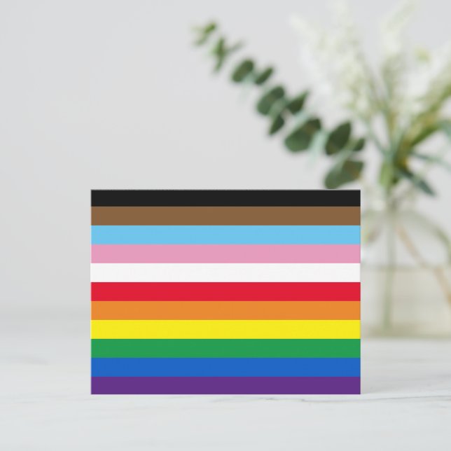 Cartão Postal Lgbtq arco-íris 11 faixas inclusive orgulho gay (Em pé/Frente)