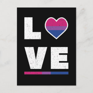 Cartão Postal LGBTQ Bandeira do Orgulho Bissexual Afetou o Amor