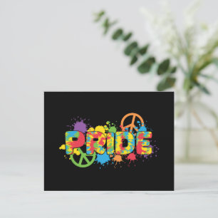 Cartão Postal LGBTQ - Orgulho - Placas de Tinta para Cores Arco-