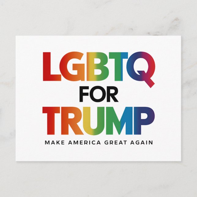 CARTÃO POSTAL LGBTQ PARA TRUMP GAY LESBIAN PARA TRUMP 2024 (Frente)