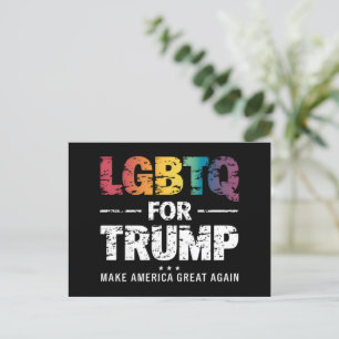 CARTÃO POSTAL LGBTQ PARA TRUMP GAY LÉSBICA PARA TRUMP 2024 