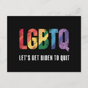 Cartão Postal LGBTQ Vamos Fazer Biden Deixar o Orgulho Gay em Pa