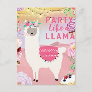 Cartão Postal Lhama de Festa