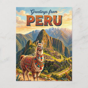 Cartão Postal Lhama do Peru