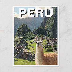 Cartão Postal Lhama-do-peru