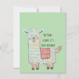 Cartão Postal Lhama fofa, desenho de animal alpaca 