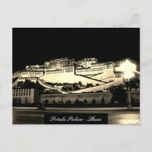 Cartão Postal Lhasa à noite - Palácio de Potala, Castelo, Tibete