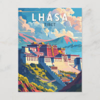 Lhasa Viagem Arte Vintage Tibete