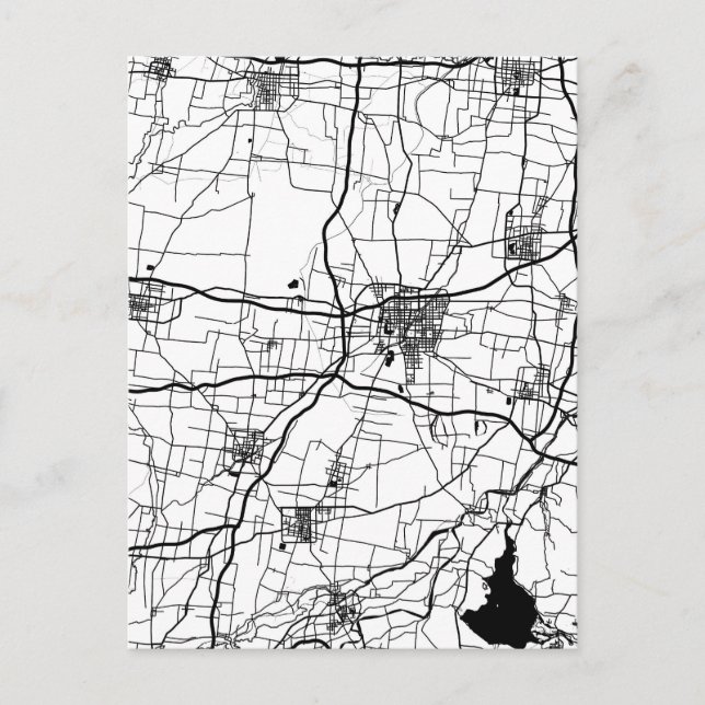 Cartão Postal Liaocheng China City Map (Frente)