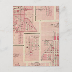 Cartão Postal Líbano, Boone Co com Arcadia, Zionsville