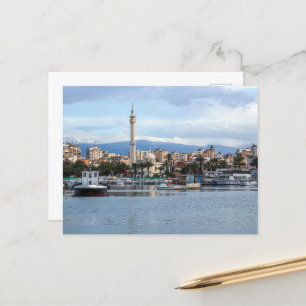 Cartão Postal Líbano Trípoli Al Mina Barcos de Pesca da Cidade A