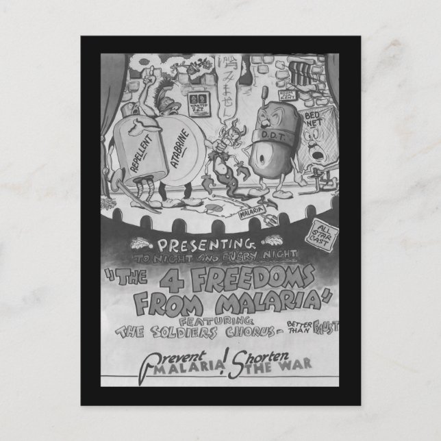 Cartão Postal Liberdade Dos Mosquitos Repelentes Da Malária (Frente)