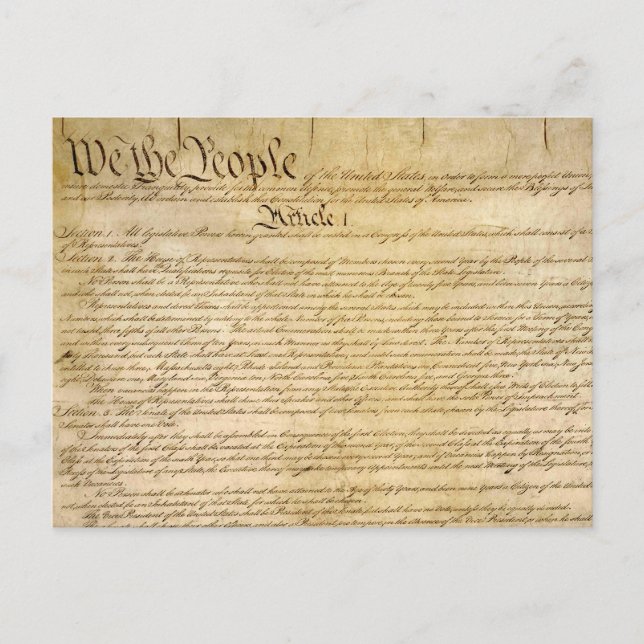 Cartão Postal Liberdades constitucionais dos E.U. - saiba seus (Frente)