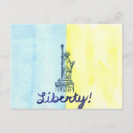 Cartão Postal Liberty! Bandeira Ucraniana