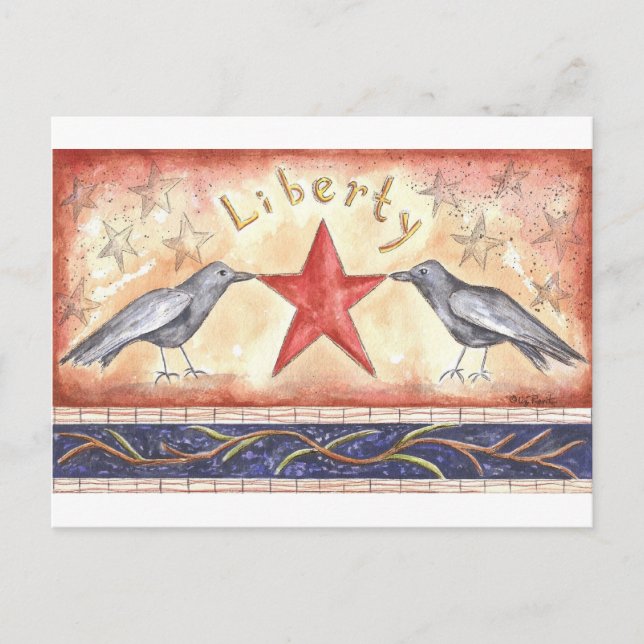 Cartão Postal Liberty Crows (Frente)