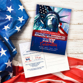 Cartão Postal Liberty Fogos Patrióticos Churrasco de 4 de Julho 